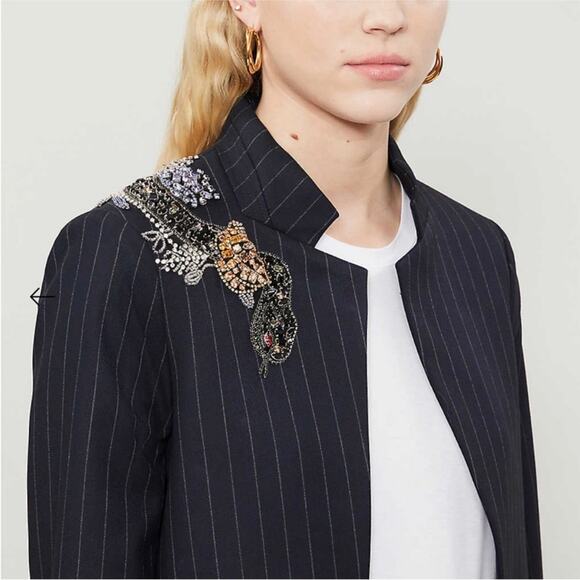 ZADIG & VOLTAIRE Beaded Snake Pinstripes Jacket - Picture 4 of 13